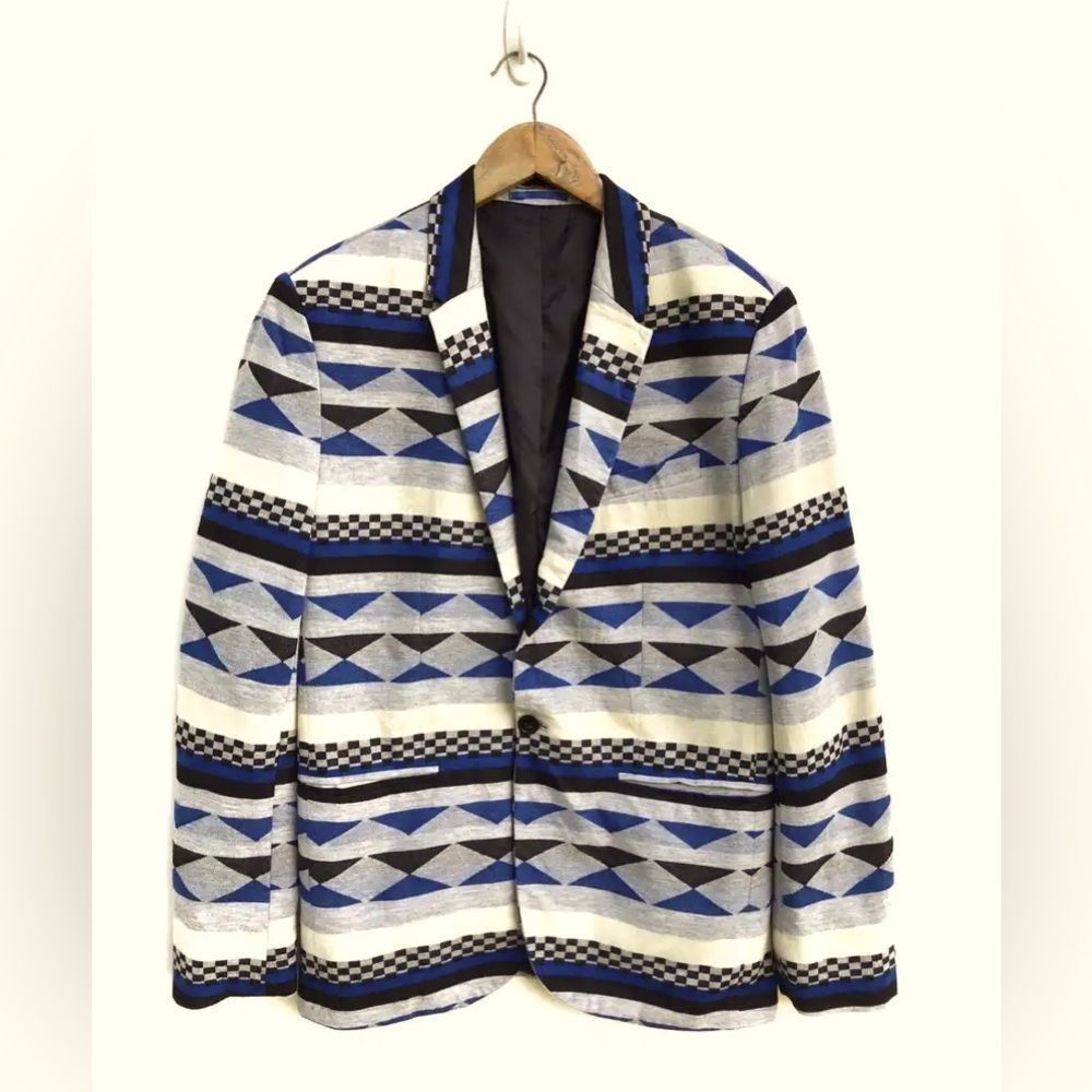 Zara Mens Abstract Design Light Jacket